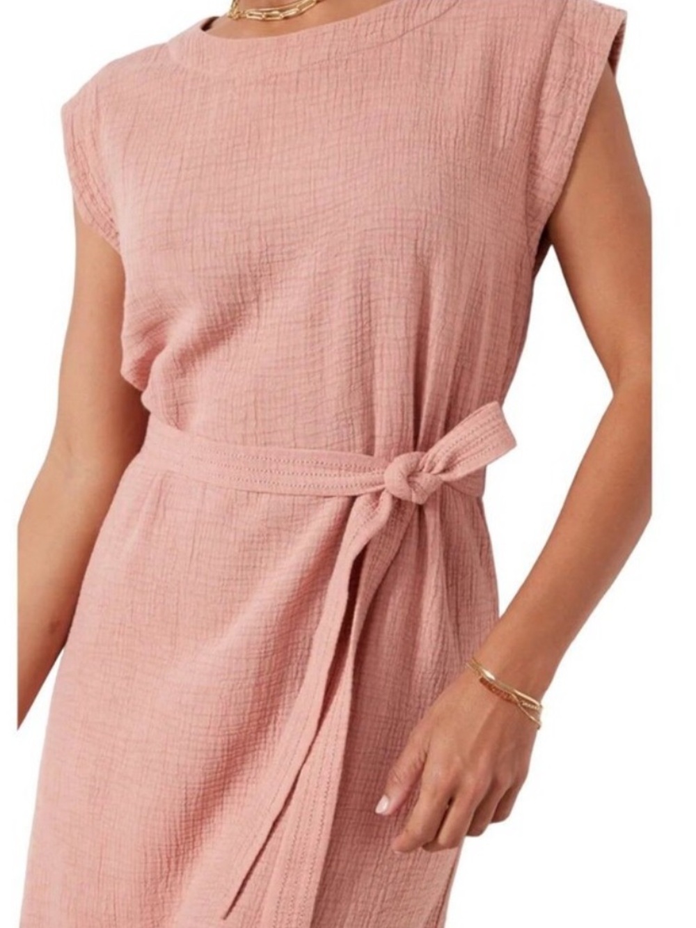 FAHERTY Dream Cotton Costa Gauzey Long Maxi Dress with Belt Sz Small - Picture 4 of 15